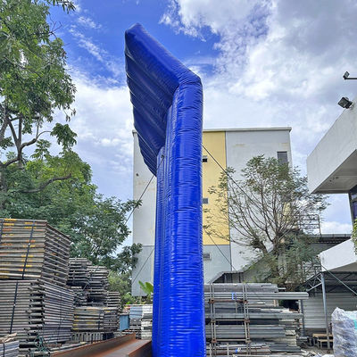 Le chantier de construction de Litong utilise un mur de barrière acoustique en PVC bleu gonflable.