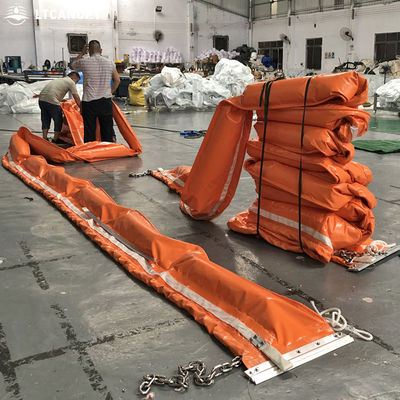 Barrage flottant de confinement de pétrole en tissu PVC 600 g/m² de haute qualité personnalisé Litong pour prévenir les déversements d'hydrocarbures