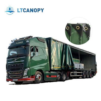Litong de haute qualité Ripstop couleur verte foncée Pvc revêtue bâches imperméables pour les camions Couverture de camion bâche Pvc rideau latéral