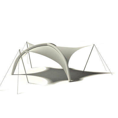 Couche en PVC blanc de haute qualité, résistant à la traction, revêtue de tissu de paysage, parapluie, structure de membrane, structure de tissu, toit