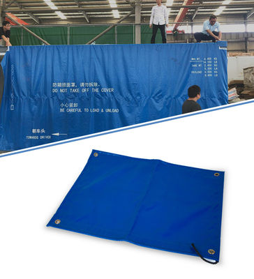 Couvertures de toile personnalisées en PVC bleu imperméable à l'eau pour conteneurs de camions Étarpe en PVC revêtue de tissu de camion rideau latéral