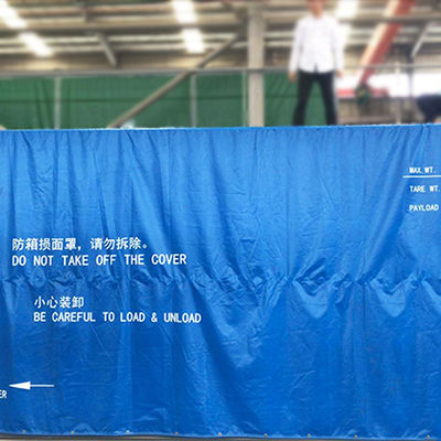 Couvertures de toile personnalisées en PVC bleu imperméable à l'eau pour conteneurs de camions Étarpe en PVC revêtue de tissu de camion rideau latéral