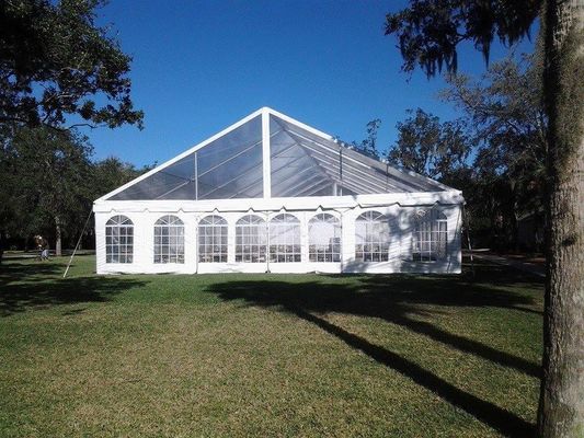 Tente de réception personnalisée Litong 20x20 Robuste Imperméable Tente à toit transparent pour mariage en plein air