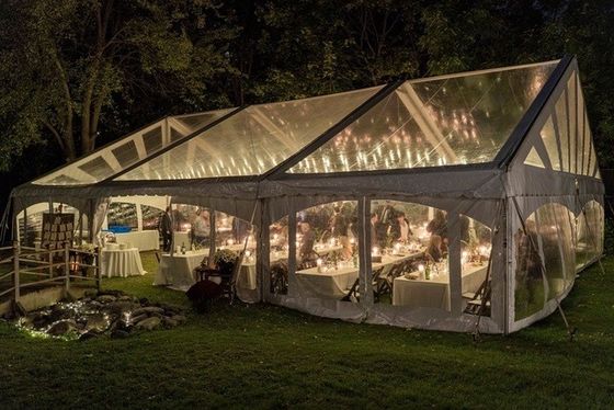 Tentes d'événement en PVC Litong haute résistance à la traction Tentes de mariage en plein air 20x40 avec rideau latéral