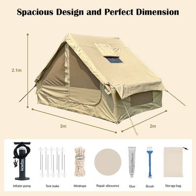 Tente de camping gonflable en tissu Oxford 600D avec tissu imperméable durable pour les aventures en plein air