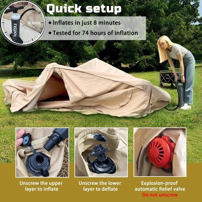 Litong Durable 600D Tente en toile de tissu d'Oxford Chambre gonflable pour le camping