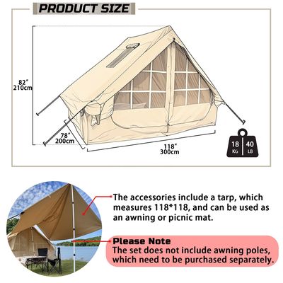 Litong Durable 600D Tente en toile de tissu d'Oxford Chambre gonflable pour le camping